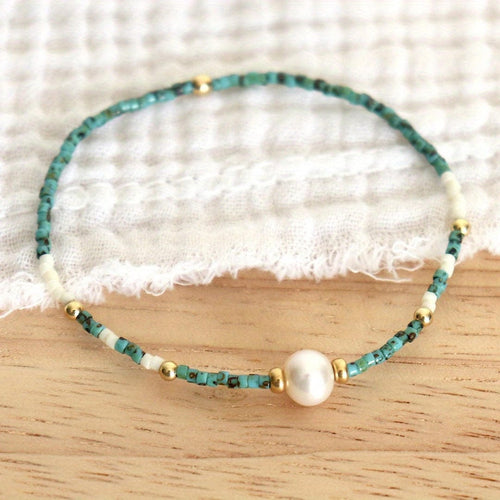 Coastal Pearl Seed Bead Bracelet