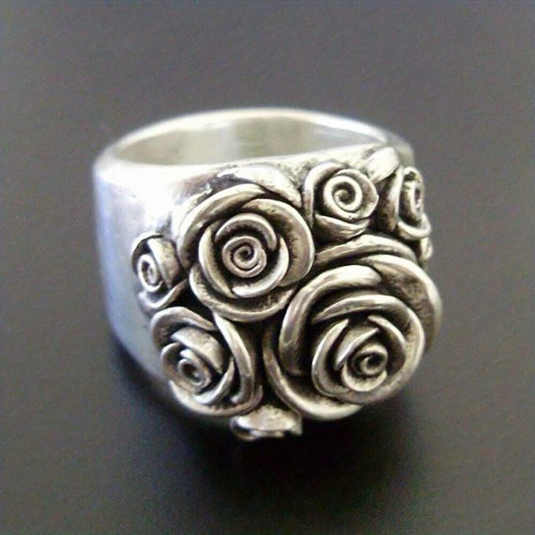 Sterling Silver Rose Ring