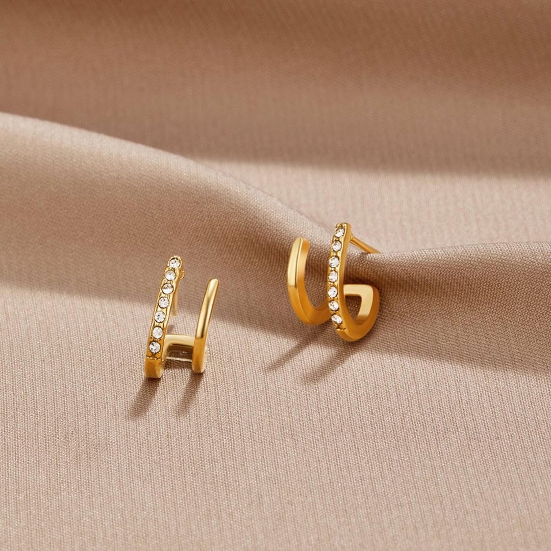 Claw Gold Crystal Earrings