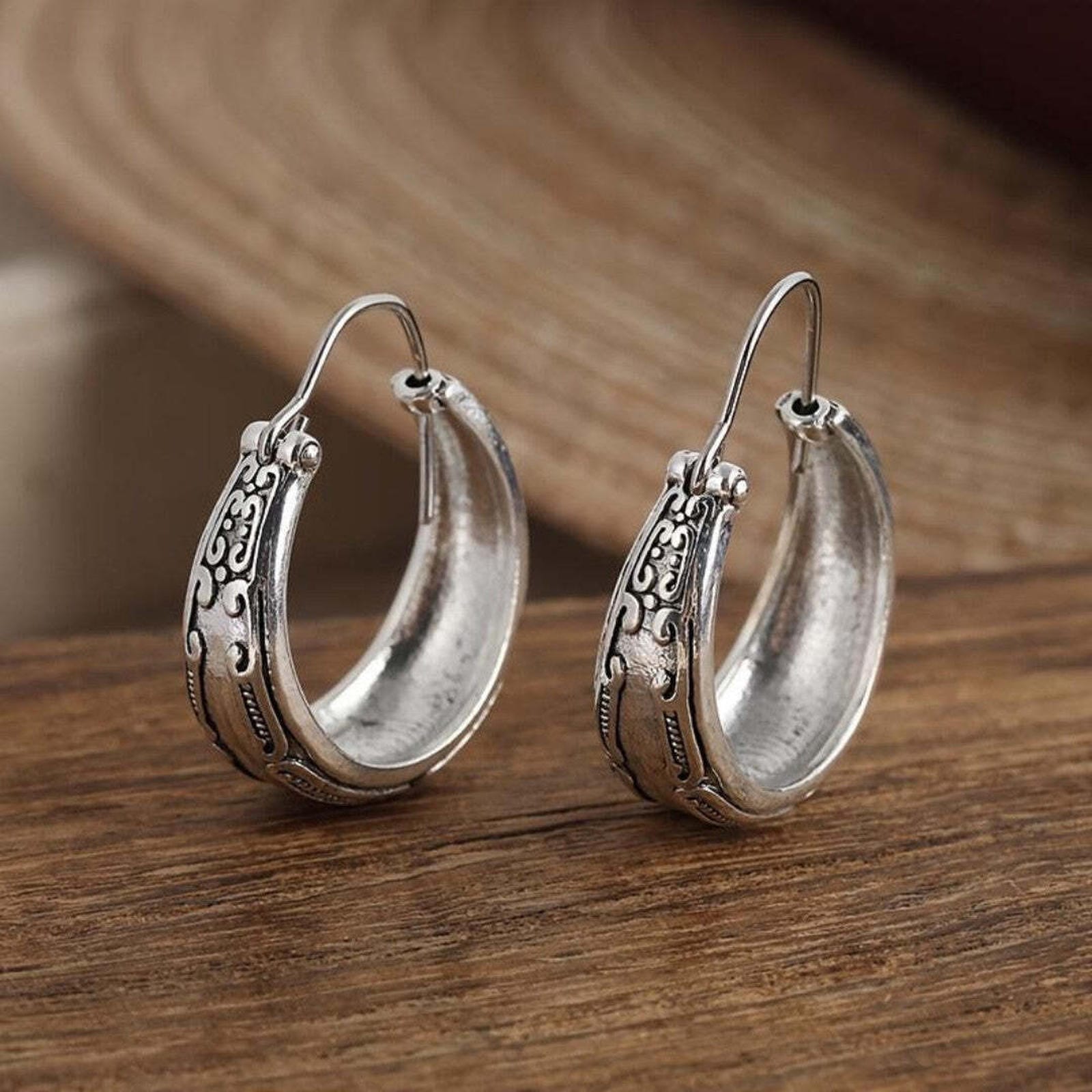Classic Silver Mandala Earrings