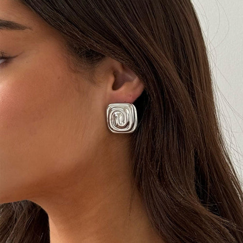 Aurelia Spiral Silver Earrings