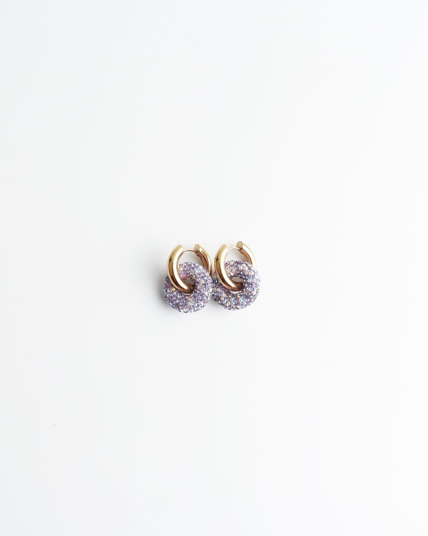 Crystal Circle Drop Earrings