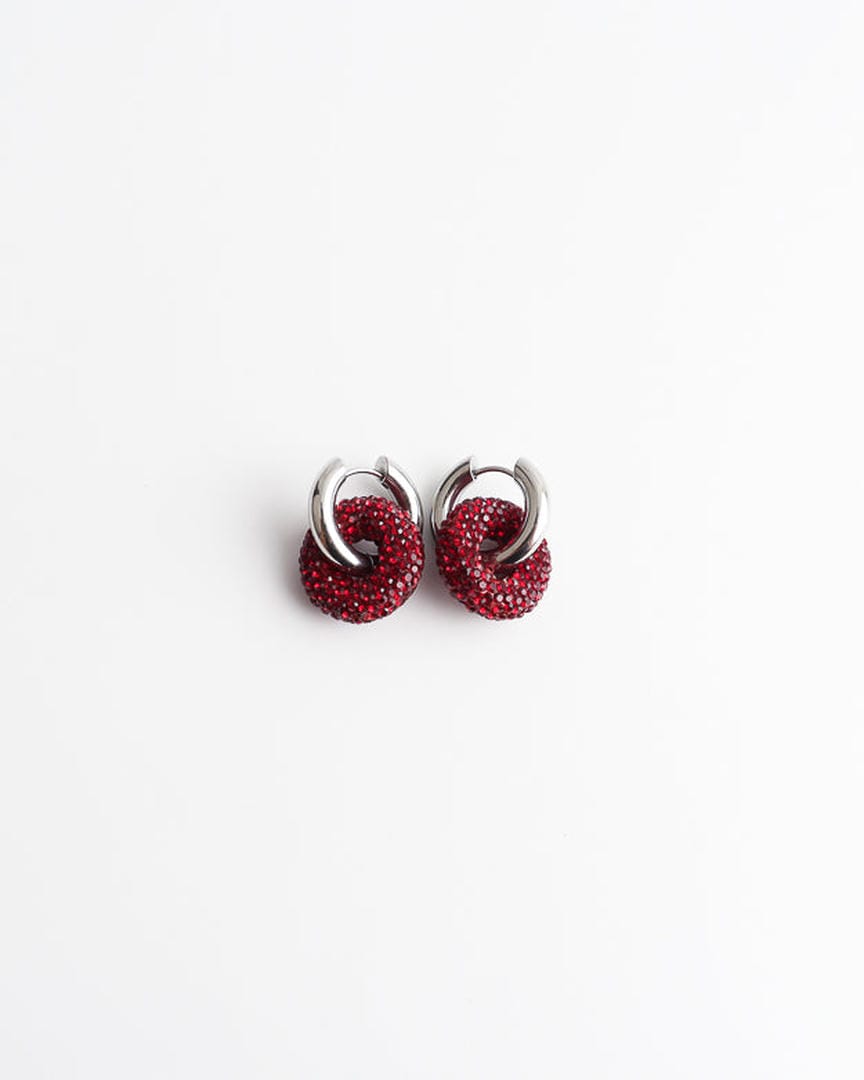 Crystal Circle Drop Earrings