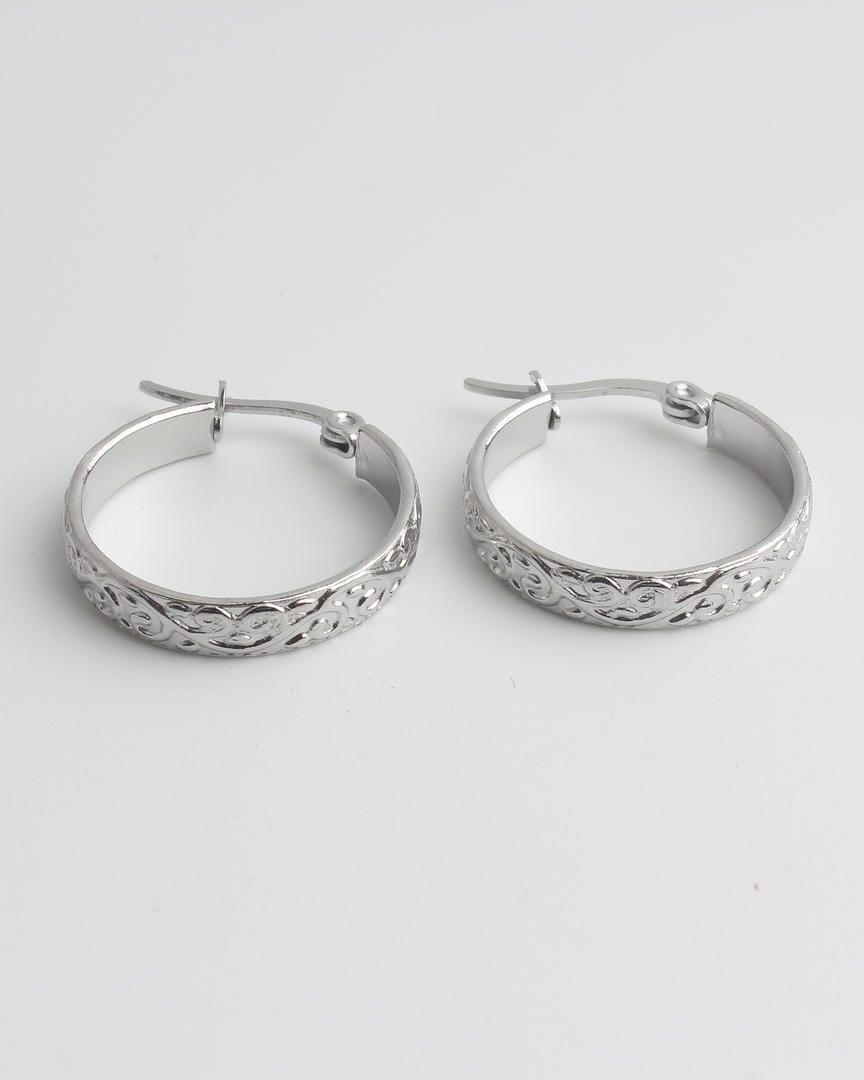 Elegant Engraved Hoop Earrings