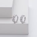 Silver Leaf Hoop Earrings