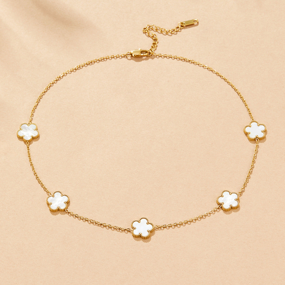 Pearl Shell Clover Necklace