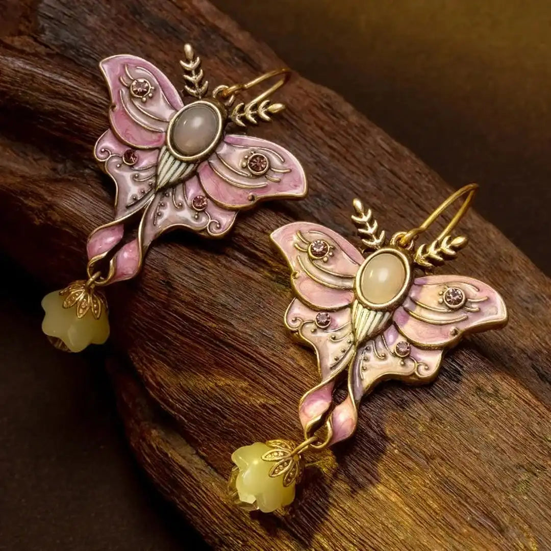 Classic Pink Butterfly Drop Earrings