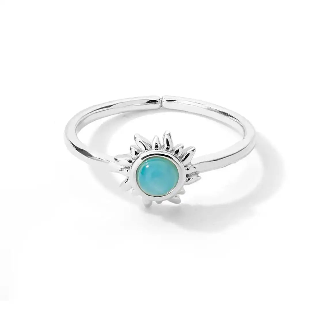 Opal Stone Sun Rings Golden and Silver