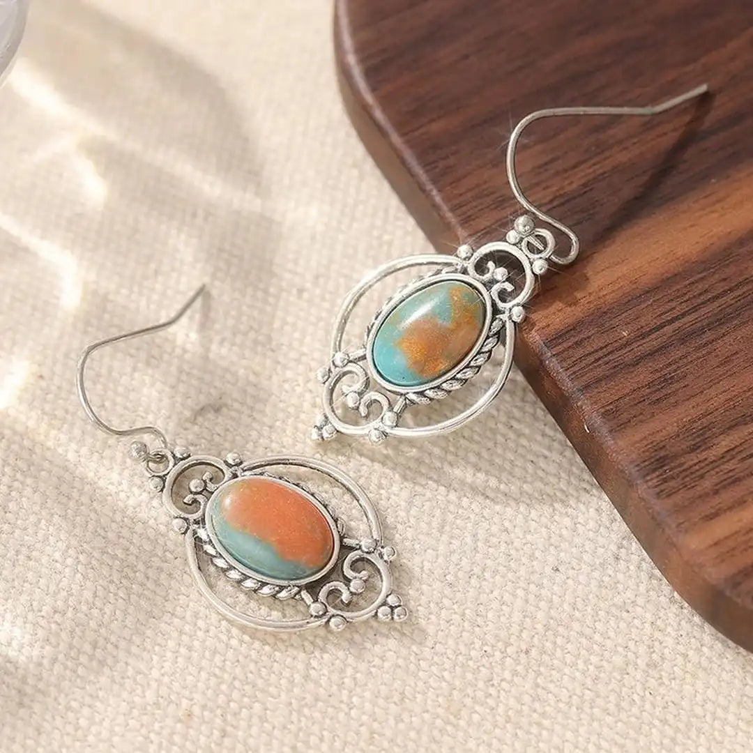 Vintage Multicolor Turquoise Dangle Earrings