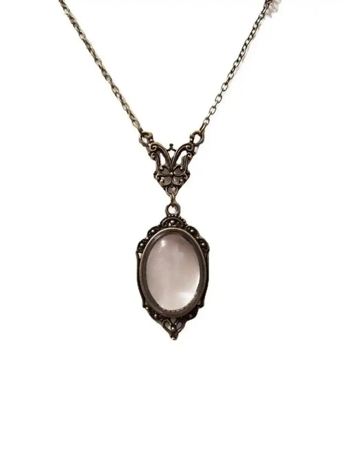 Antique Oval Glass Medallion Necklace