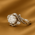 Elegant Silver Branch Zirconia Ring