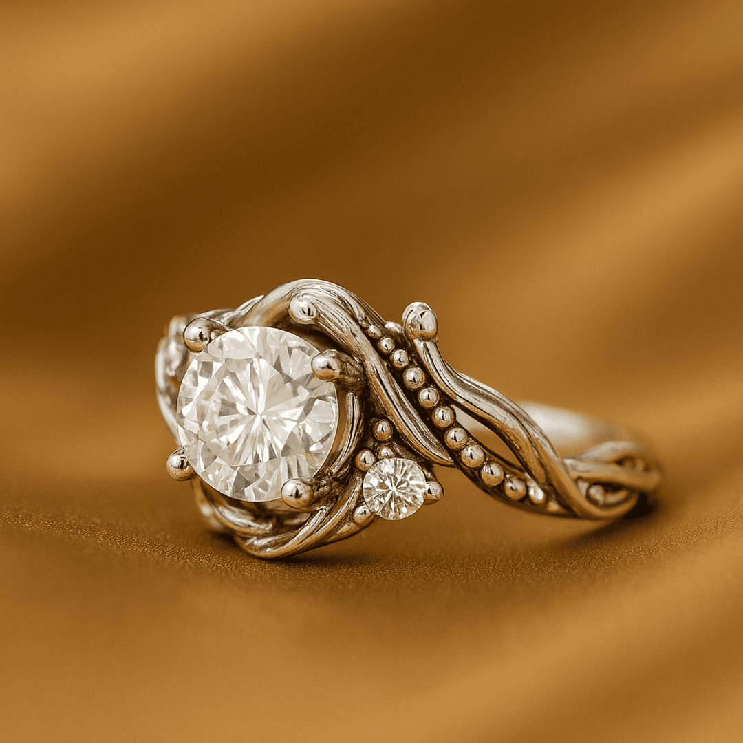 Elegant Silver Branch Zirconia Ring