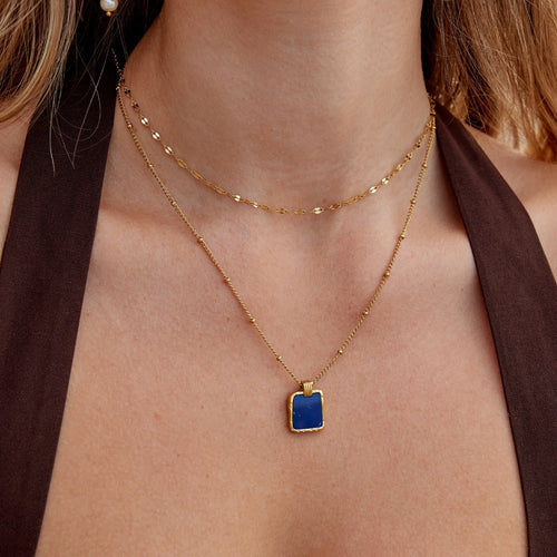 Astoria Blue Stone Pendant Necklace