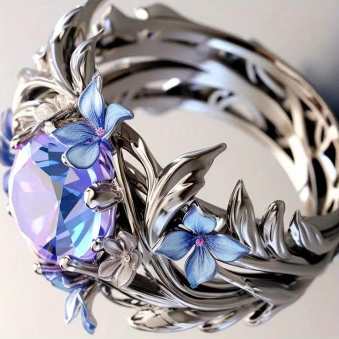 Lavender Bloom Heirloom Ring