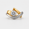 Radiance Irregular Gold and Silver Ring on a light neutral studio background