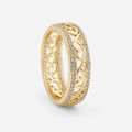 Shiny Hollow Gold Ring on a clean white studio background