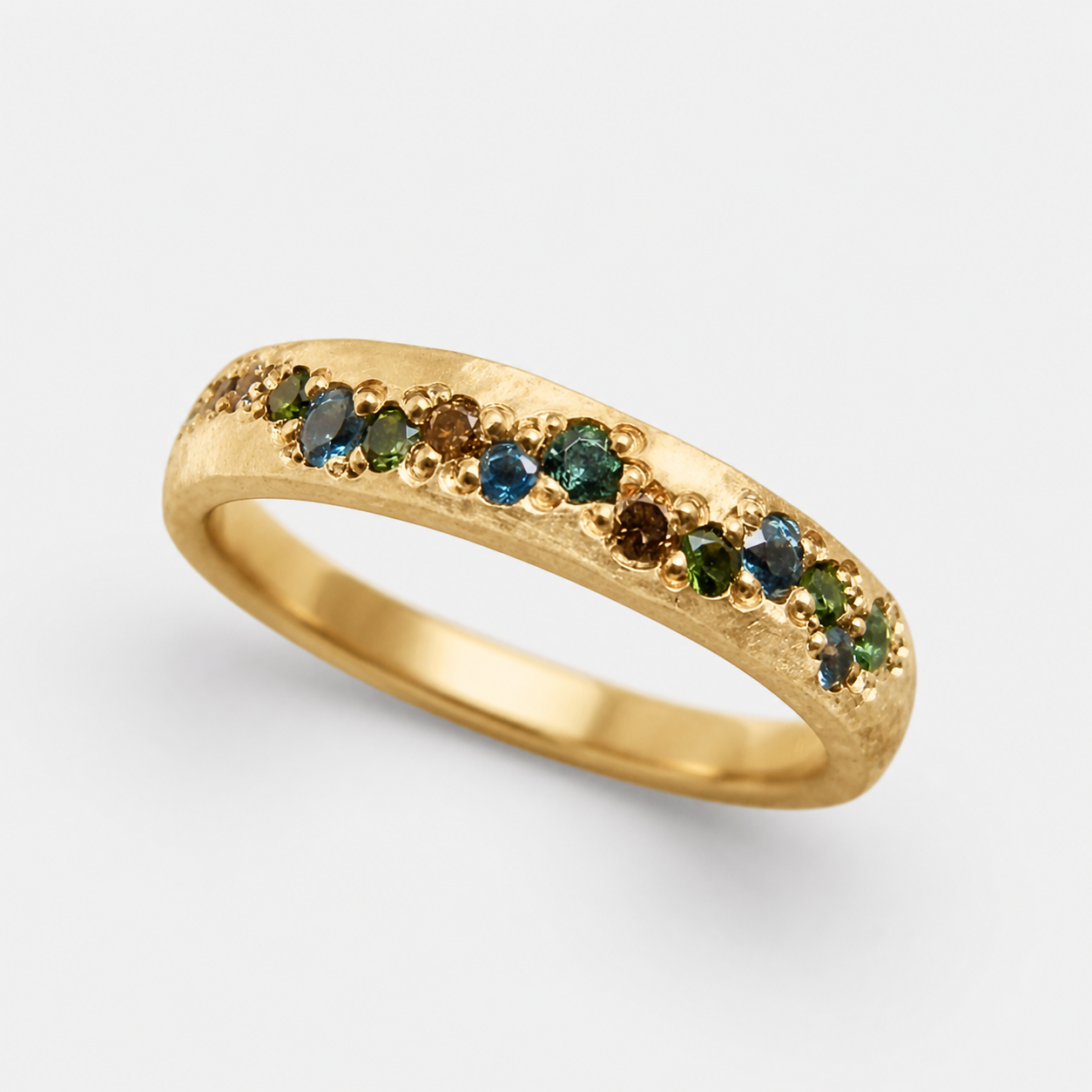 Vintage Gold Bunter Ring on a clean white studio background