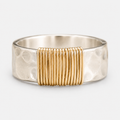 Vintage Golden Threads Silver Ring on a light neutral studio background
